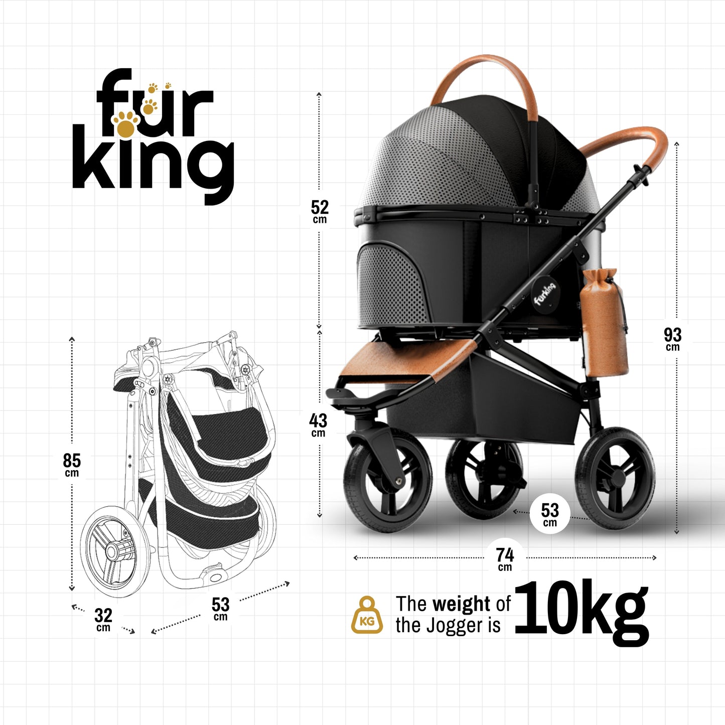 Sunoxyd Fur King Jogger Dog Pram